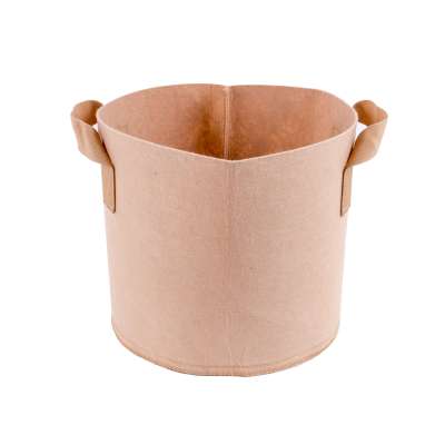 50 gallon whole sale tan color irrigation potato oyster mushroom homecrop spawn planter pot cloth fabric grow bags with handles